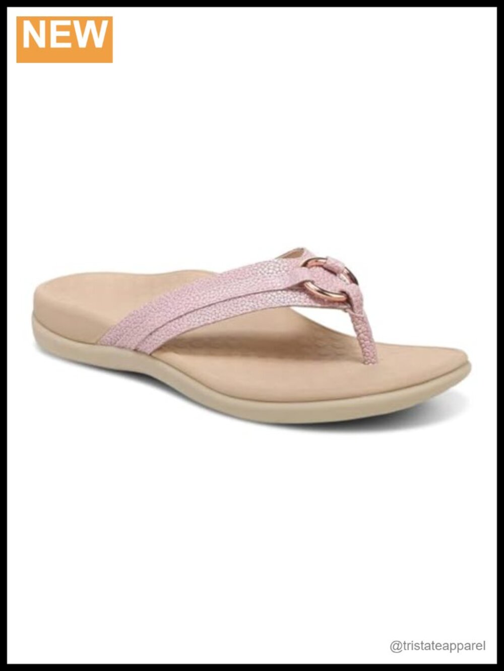 Vionic Aloe Leather Thong Flip Flop Sandal O-Ring APMA Accepted